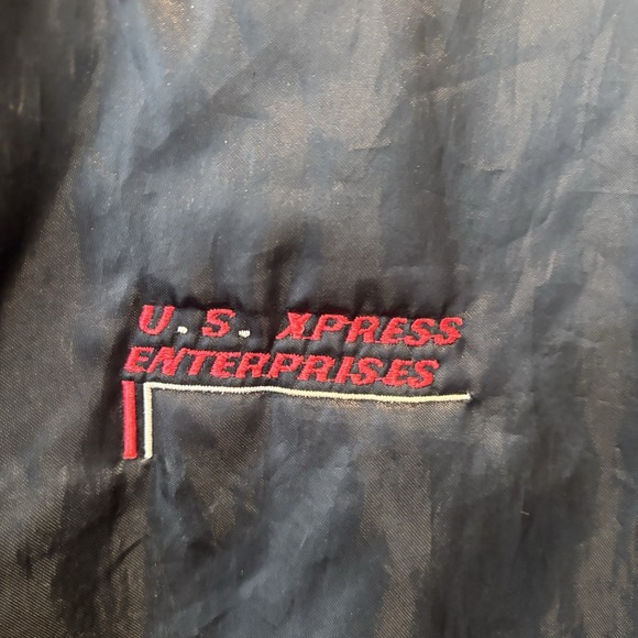 U.S XPRESS  Enterprises Trucking Jacket MADE IN USA Men's XL *FLAW* Button Snap - Picture 4 of 9